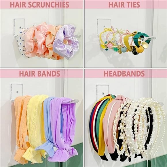 Acrylic Headband Holder Wall 5 Pack Clear Hanging  Organizer Storage Girls Women main image 3